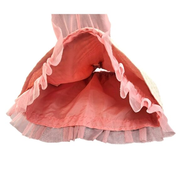 Gold & Pink Metallic Toddler Skirt Polka Dot Tulle Layer Elastic Waist 3T JJ3928 - Picture 6 of 7